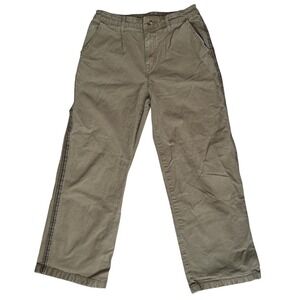 American Eagle Womens Wide Leg Khaki Pants Sz 6 Side Stripe Skater Alt Grunge